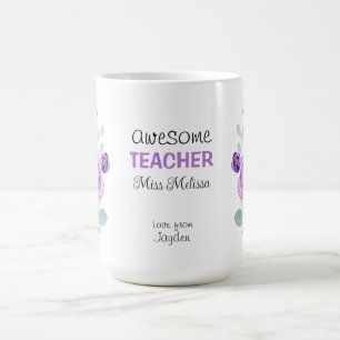 Lila Ro Fantastisk Lärare Gift Best Lacher Kaffemugg