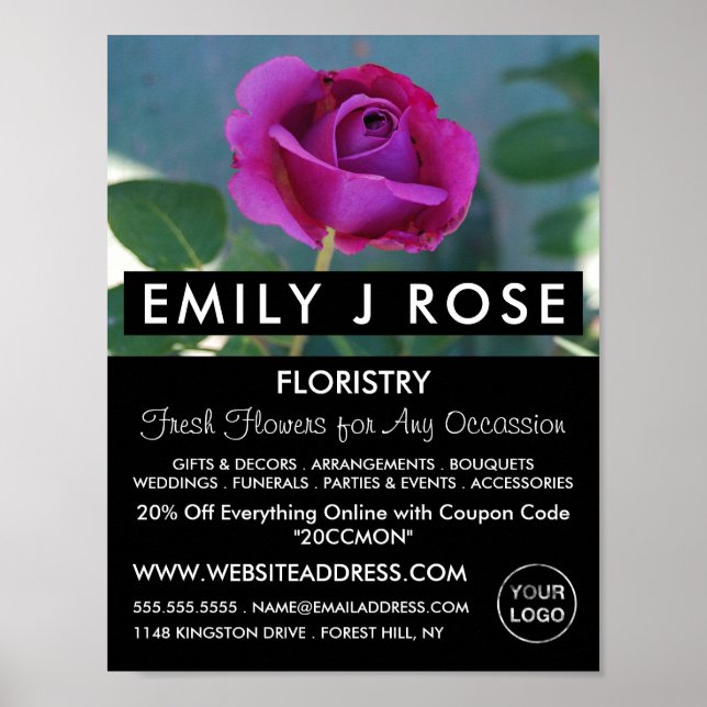 Lila Ro, Florist, Floristry Advertising Poster (Framsidan)