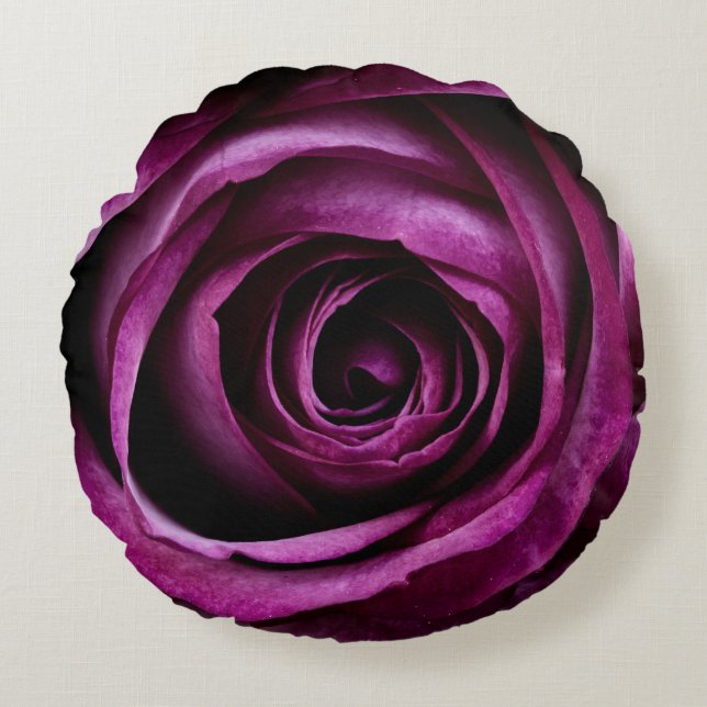 Lila Ro Flower Rund Kudde (Framsidan)