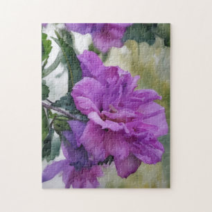 Lila Ro i Sharon Blommigt Flower Art Puzzle Pussel