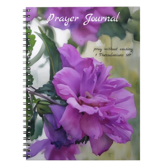 Lila Ro i Sharon Flower Art Prayer Journal Anteckningsbok (Framsidan)