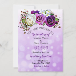 Lila Ro Lavender Blommigt Bröllbjudanden Inbjudningar