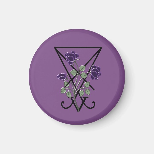Lila Ro Lucifer Symbol Gothic Occult Magnet (Framsidan)