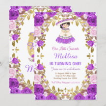 Lila Ro Mexikanska Blommigten Girl Fiesta Birthday