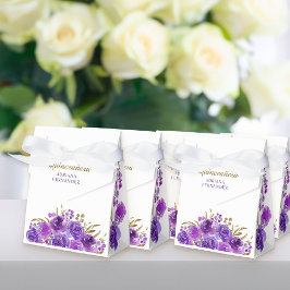 Lila Ro och Guld Löv Personlig Blommigt Presentaskar