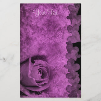 Lila Ro och Hearts Stationery Brevpapper