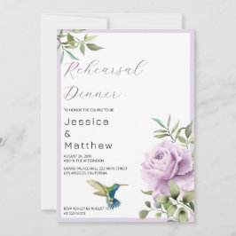 Lila Ro och Hummingbird Rehearsal Dinner Inbjudningar