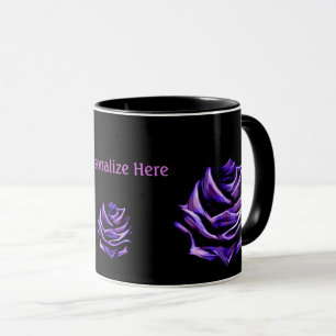 Lila Ro på den svarta Personligen kaffe Kopp Mugg