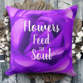 Lila Ro Photo Flowers Matar Soul-skriptet Kudde