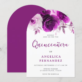 Lila Ro Quinceanera Party Arch Inbjudningar