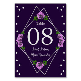 Lila Ro Silver Geometric Sweet 16 Bordsnummer