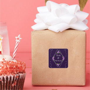 Lila Ro Silver Geometric Sweet 16 Fyrkantigt Klistermärke