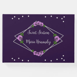 Lila Ro Silver Geometric Sweet 16 Gästböcker