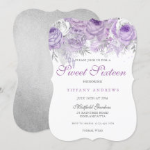 Lila Ro Silver Wonderland Sweet 16 Inbjudan