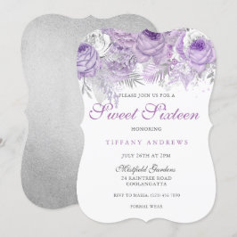 Lila Ro Silver Wonderland Sweet 16 Inbjudan