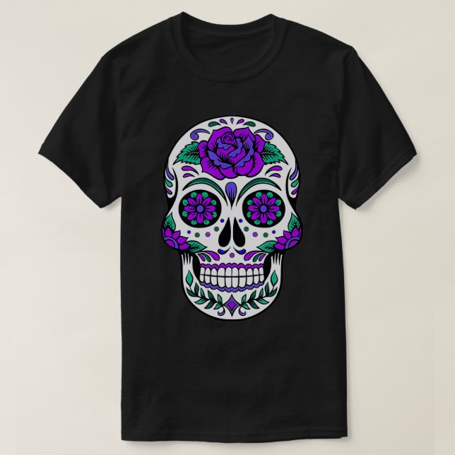 Lila Ro Sugar Skull  T Shirt (Design framsida)