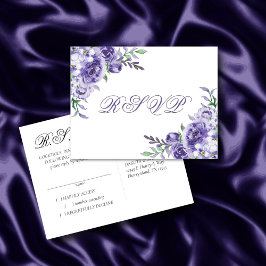 Lila Ro | Svarsfärgsfärg på Elegant Blommigt  Meddelande Vykort