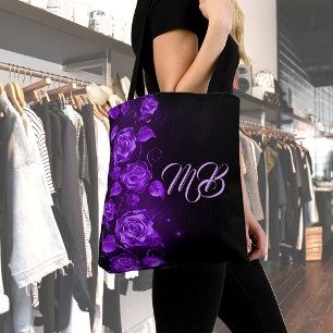 Lila ro svart monogrammat tygkasse