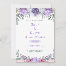 Lila Ro Watercolor Framed Wedding bjudande Inbjudningar