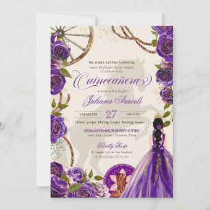 Lila Ro Western Ranch Charro Quinceanera Inbjudningar