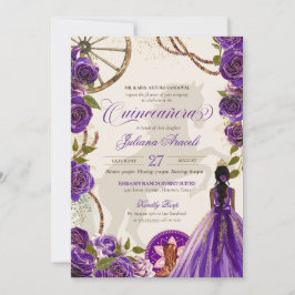Lila Ro Western Ranch Charro Quinceanera Invi Inbjudningar