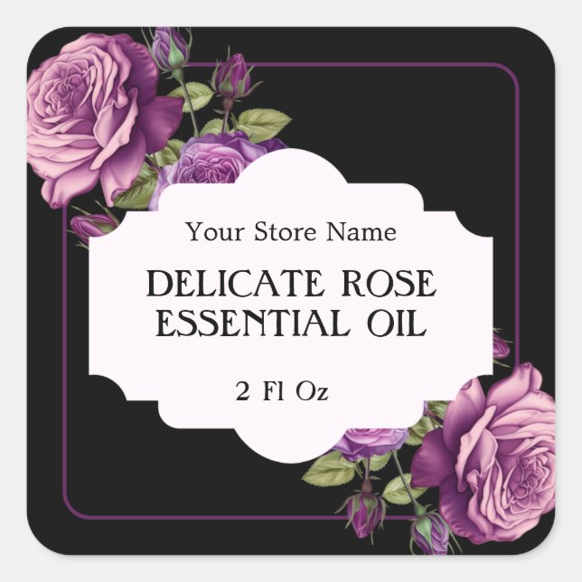 Lila Ro Witchcraft-etikett Fyrkantigt Klistermärke (Framsida)