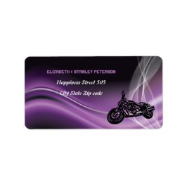 Lila Road biker bröllop adressetikett