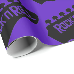 Lila Rock and roll Guitar Mönster Presentpapper