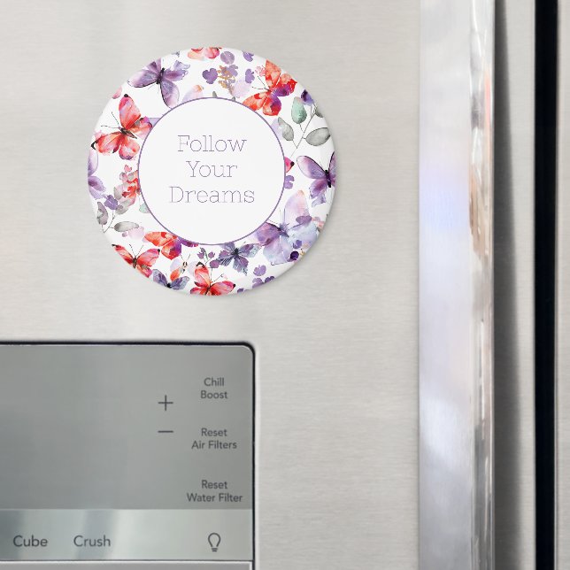 Lila röda fjärilar  magnet (In Situ (Fridge))