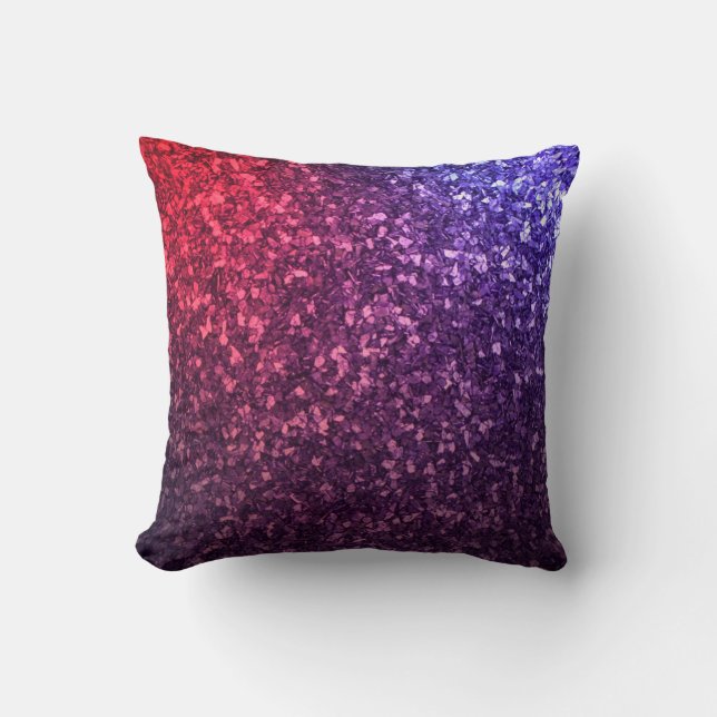 Lila rödblå glatt kudde glitter (Framsida)