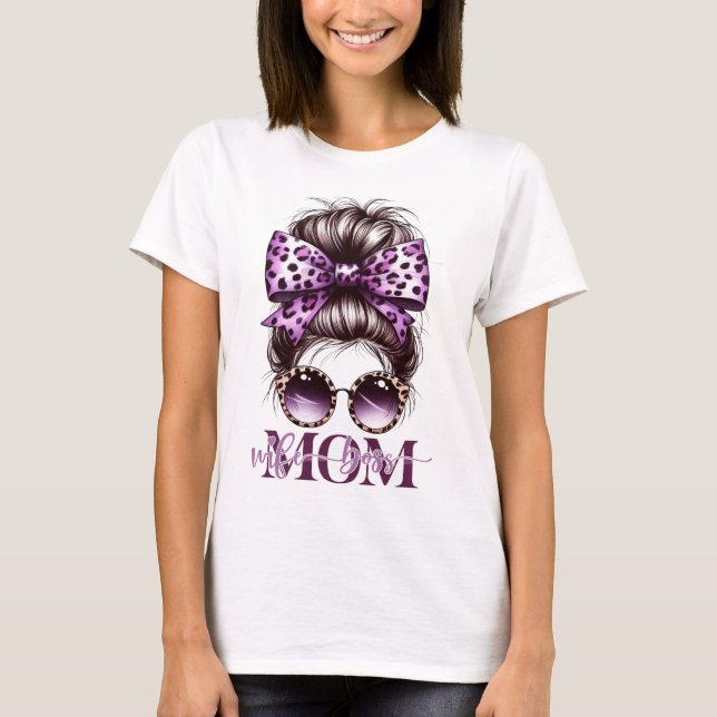Lila Rödig Tofsamma Mamma Hustru Chef T Shirt (Framsida)