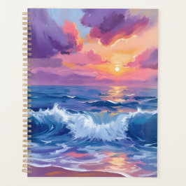 Lila Rodnad Solnedgang | Ocean Glimmer Vattenfarg