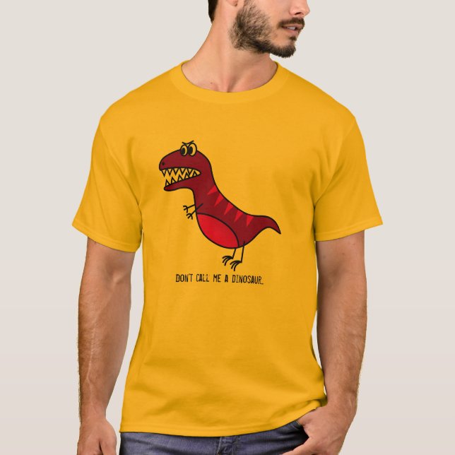 Lila, rolig arg, dinosauritecknad med slogan tröja (Framsida)