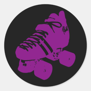 Lila Roller Derby Skate Sticker Runt Klistermärke