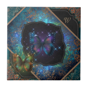 Lila Romantic Butterflies Fantasia Kakelplatta