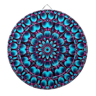 Lila Rör Vintage Blue Fractal Kaleidoscope Darttavla