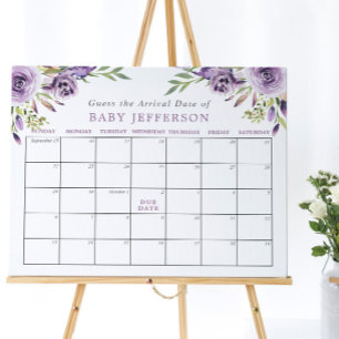 Lila Ros Bebisens Förlossningsdag Gissningskalende Poster