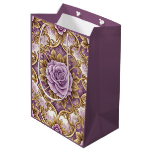 Lila Ros & Guld Barock Elegant Vintage Blommig