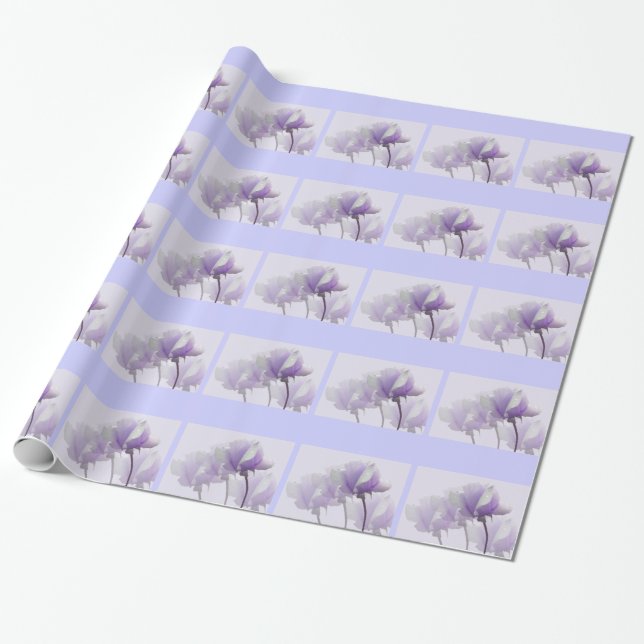 Lila Ros Inpackningspapper Presentpapper (Utrullad)