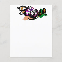 Lila ros och fjäril flygblad