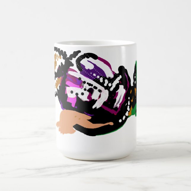 Lila ros och fjäril  kaffemugg (Center)