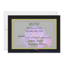 Lila ros på svart RSVP