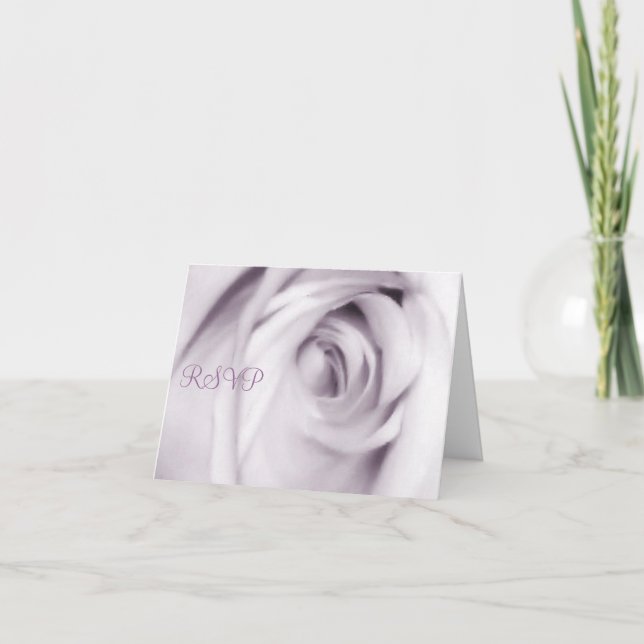 lila ros RSVP-kort Inbjudan (Framsida)
