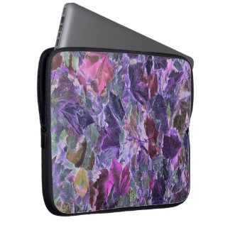 Lila Rosa Abstrakt Löv Nature Mönster Laptop Fodral