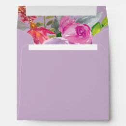 Lila Rosa Akvarell Blommig