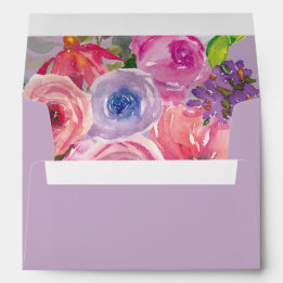 Lila Rosa Akvarell Blommig 5x7