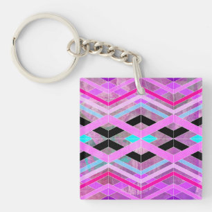 Lila Rosa & Aqua Geometric Crossing Rand