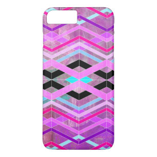 Lila Rosa & Aqua Geometric Crossing Rand