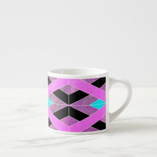 Lila Rosa & Aqua Geometric Crossing Rand Espressomugg