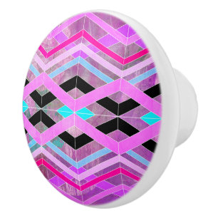 Lila Rosa & Aqua Geometric Crossing Rand Knopp